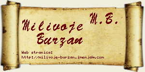 Milivoje Burzan vizit kartica